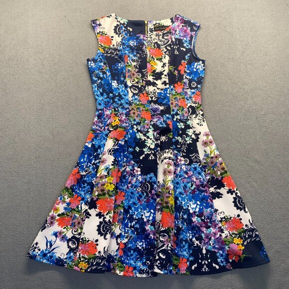 Zarr Collection Ladies Beautiful Multicolor Floral Sleeveless Dress,Size 12,Zipp - Picture 10 of 10